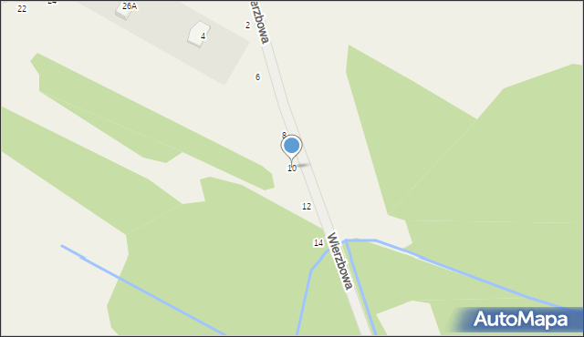 Nowe Wągrodno, Wierzbowa, 10, mapa Nowe Wągrodno