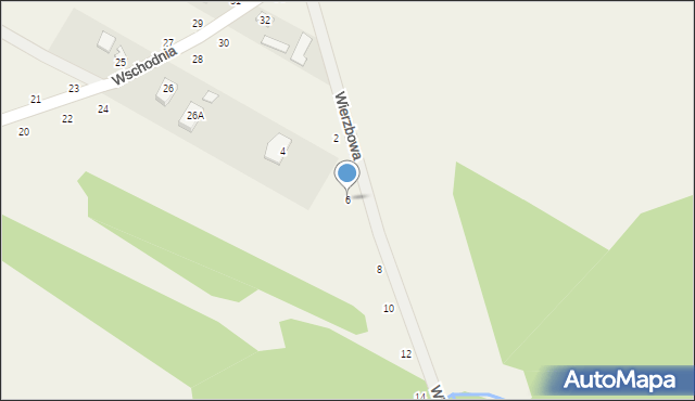 Nowe Wągrodno, Wierzbowa, 6, mapa Nowe Wągrodno