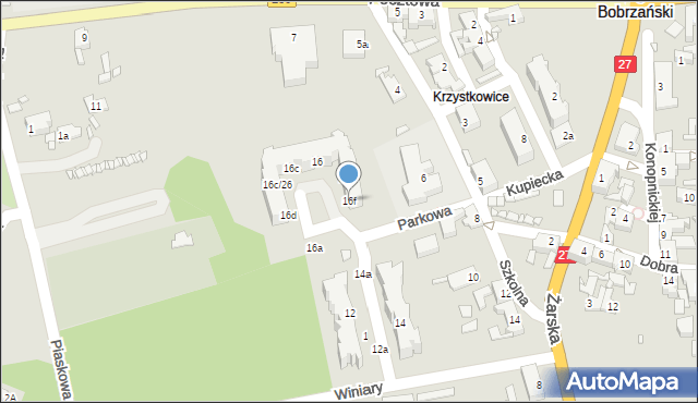 Nowogród Bobrzański, Winiary, 16f, mapa Nowogród Bobrzański