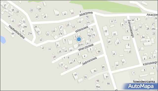 Nowy Dwór Mazowiecki, Wierzbowa, 10, mapa Nowy Dwór Mazowiecki