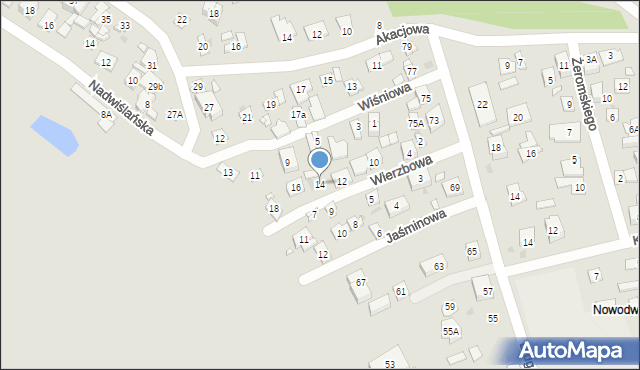 Nowy Dwór Mazowiecki, Wierzbowa, 14, mapa Nowy Dwór Mazowiecki
