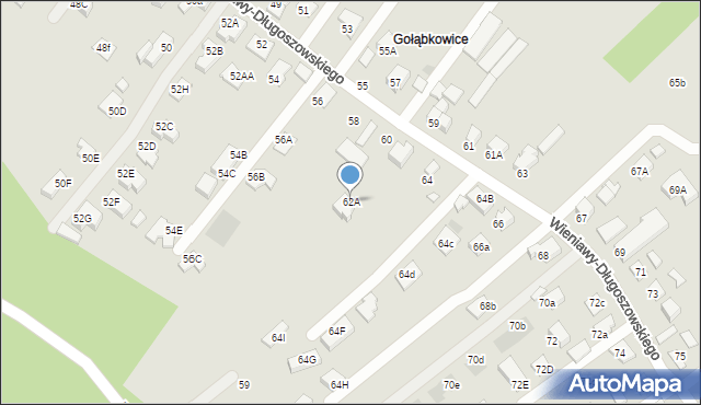 Nowy Sącz, Wieniawy-Długoszowskiego Bolesława, gen., 62A, mapa Nowego Sącza