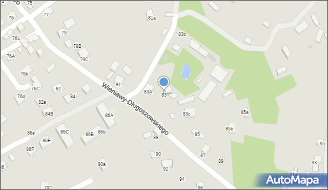 Nowy Sącz, Wieniawy-Długoszowskiego Bolesława, gen., 83, mapa Nowego Sącza