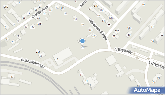 Nowy Sącz, Wiśniowieckiego Jeremiego, 42, mapa Nowego Sącza