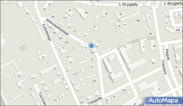 Nowy Sącz, Wiśniowieckiego Jeremiego, 74, mapa Nowego Sącza