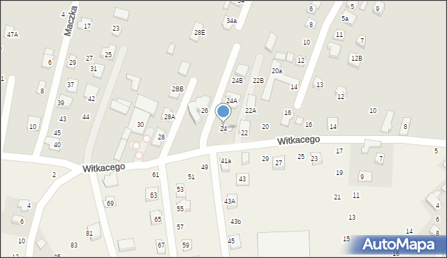 Nowy Sącz, Witkacego Stanisława, 24, mapa Nowego Sącza