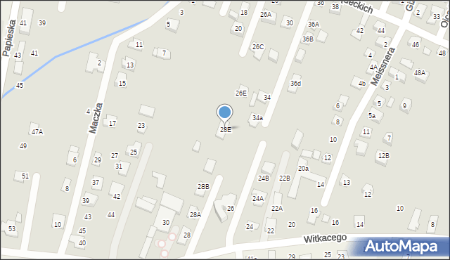 Nowy Sącz, Witkacego Stanisława, 28E, mapa Nowego Sącza