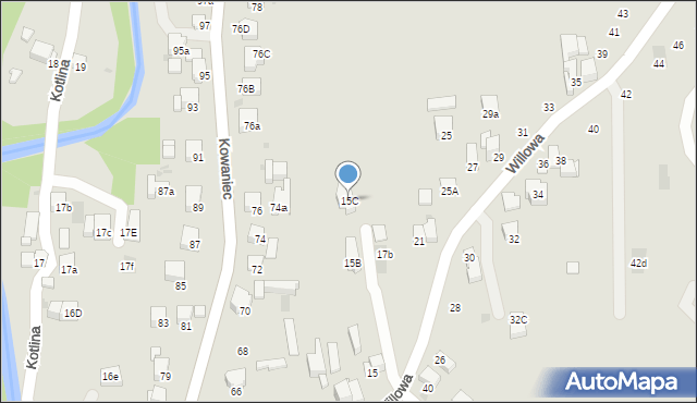 Nowy Targ, Willowa, 15C, mapa Nowego Targu