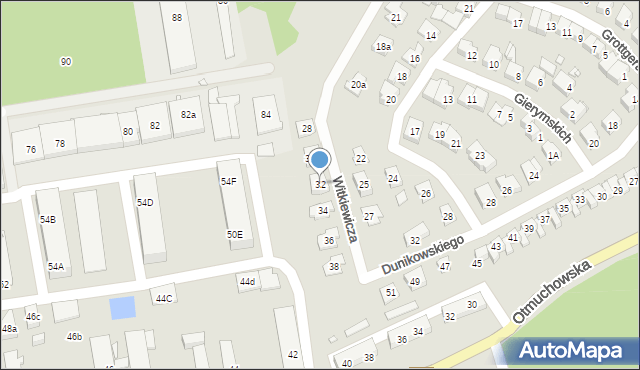 Nysa, Witkiewicza Stanisława Ignacego, 32, mapa Nysy