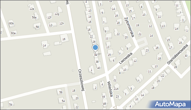 Nysa, Wileńska, 34, mapa Nysy