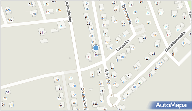 Nysa, Wileńska, 40, mapa Nysy