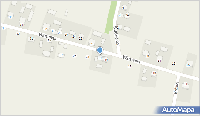 Oblęgór, Wiosenna, 21, mapa Oblęgór