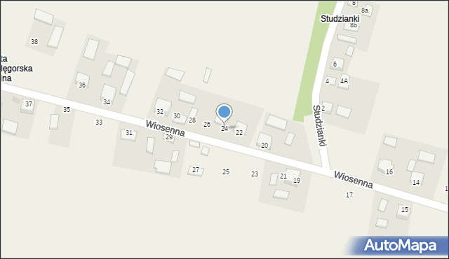 Oblęgór, Wiosenna, 24, mapa Oblęgór