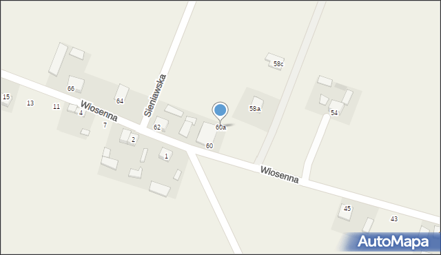 Oblęgór, Wiosenna, 60a, mapa Oblęgór