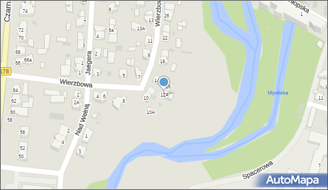 Oborniki, Wierzbowa, 12A, mapa Oborniki