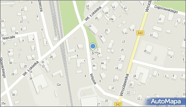 Oborniki Śląskie, Witosa Wincentego, 2c, mapa Oborniki Śląskie