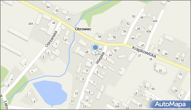 Obrowiec, Wiejska, 2, mapa Obrowiec