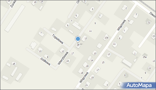 Obrowo, Wierzbowa, 15, mapa Obrowo