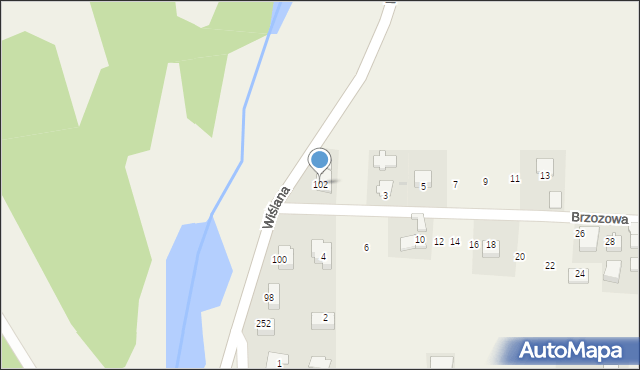 Ochodza, Wiślana, 102, mapa Ochodza