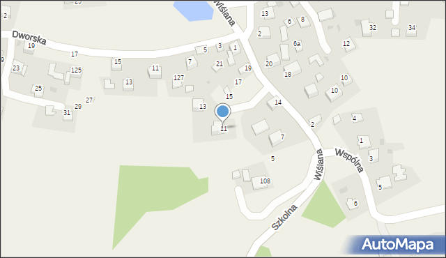 Ochodza, Wiślana, 11, mapa Ochodza