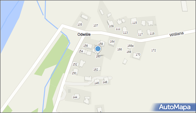 Ochodza, Wiślana, 160, mapa Ochodza