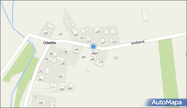 Ochodza, Wiślana, 168a, mapa Ochodza