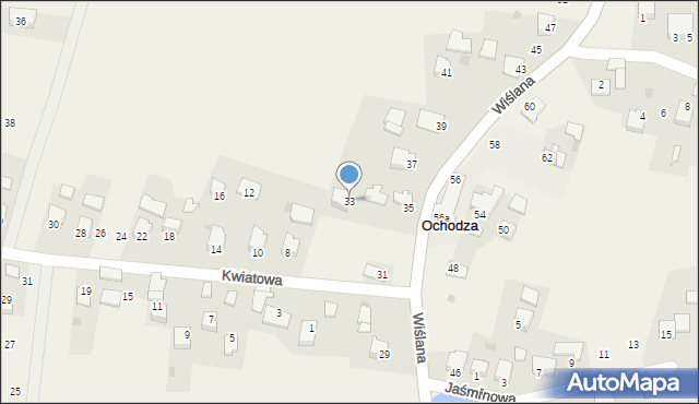Ochodza, Wiślana, 33, mapa Ochodza