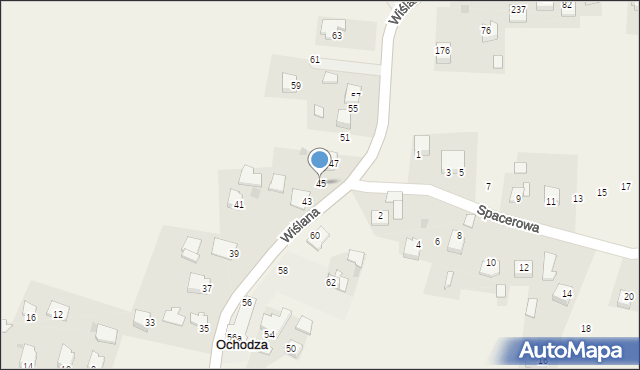 Ochodza, Wiślana, 45, mapa Ochodza