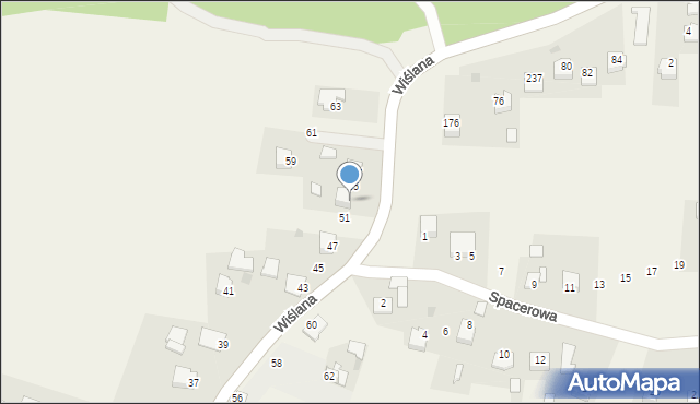 Ochodza, Wiślana, 53, mapa Ochodza