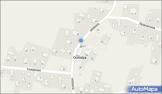 Ochodza, Wiślana, 56, mapa Ochodza