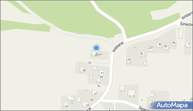 Ochodza, Wiślana, 63, mapa Ochodza