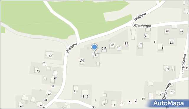 Ochodza, Wiślana, 76, mapa Ochodza