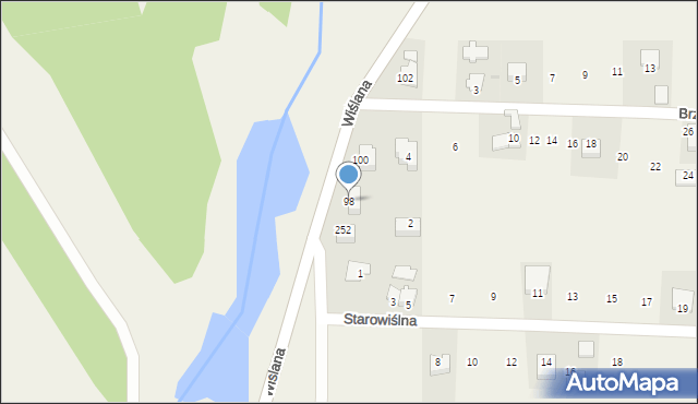 Ochodza, Wiślana, 98, mapa Ochodza