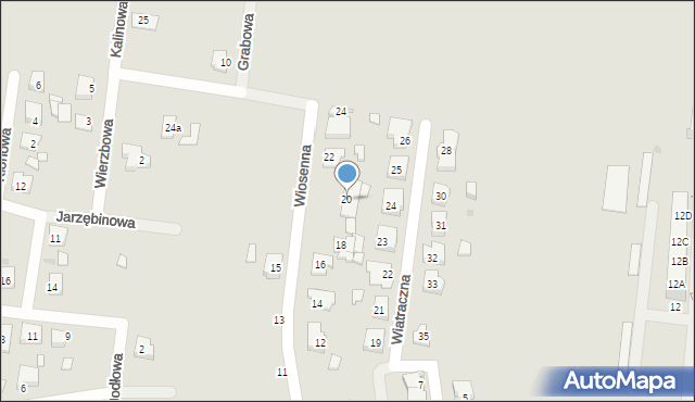Odolanów, Wiosenna, 20, mapa Odolanów