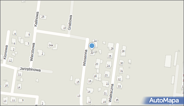 Odolanów, Wiosenna, 22, mapa Odolanów