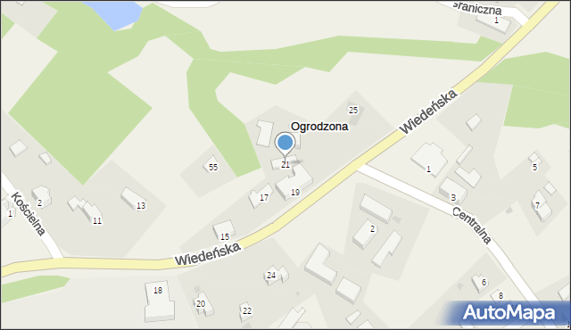 Ogrodzona, Wiedeńska, 21, mapa Ogrodzona