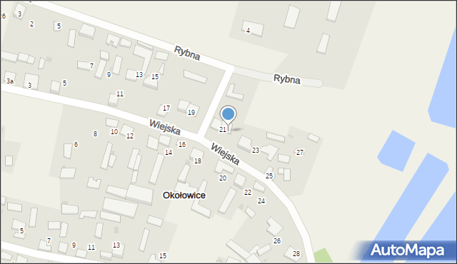 Okołowice, Wiejska, 21d, mapa Okołowice