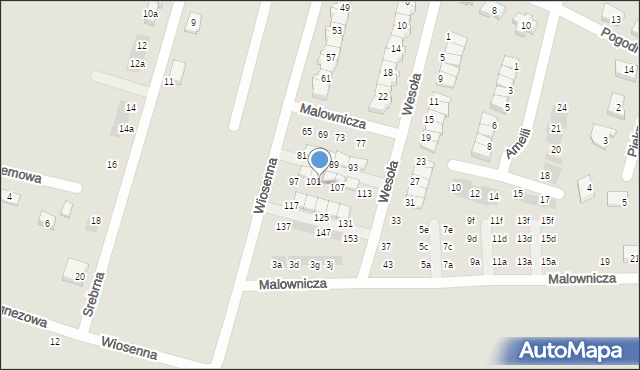 Oława, Wiosenna, 103, mapa Oława