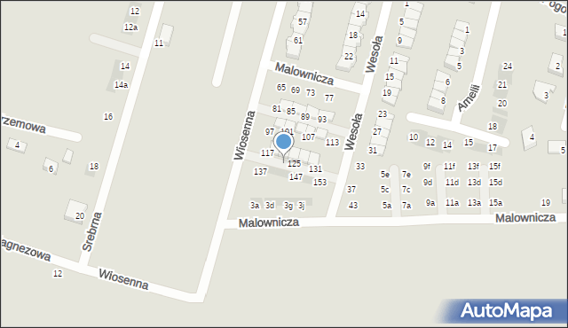 Oława, Wiosenna, 123, mapa Oława