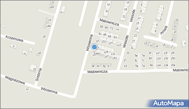 Oława, Wiosenna, 137, mapa Oława