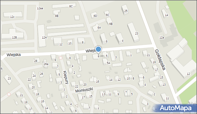 Olecko, Wiejska, 7, mapa Olecko