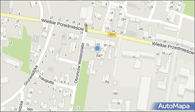 Olesno, Wielkie Przedmieście, 33a, mapa Olesno