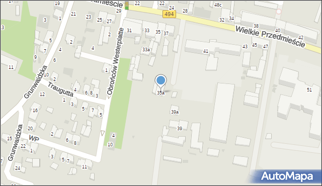 Olesno, Wielkie Przedmieście, 35a, mapa Olesno
