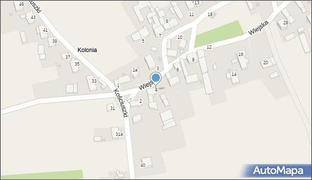 Oleszka, Wiejska, 4, mapa Oleszka