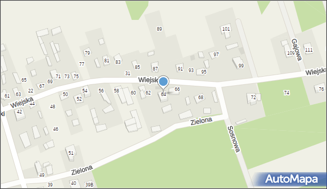 Oliszki, Wiejska, 64, mapa Oliszki