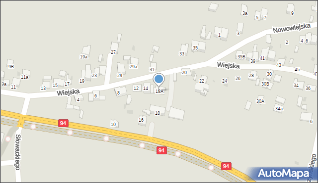 Olkusz, Wiejska, 18A, mapa Olkusz