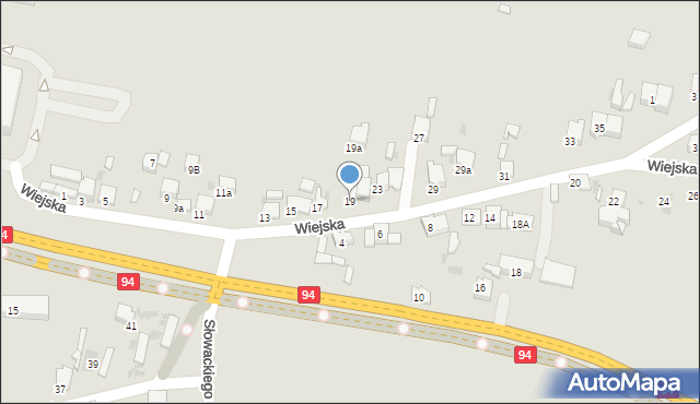 Olkusz, Wiejska, 19, mapa Olkusz