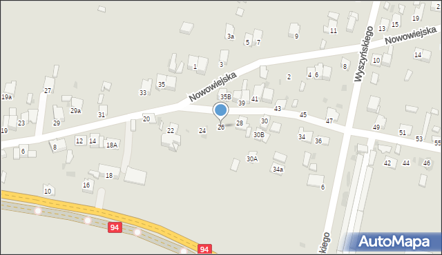 Olkusz, Wiejska, 26, mapa Olkusz