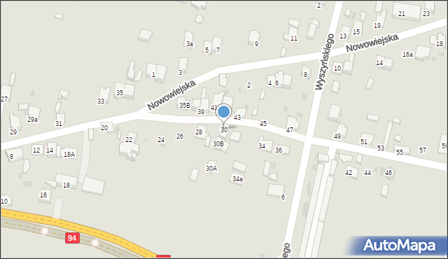 Olkusz, Wiejska, 30, mapa Olkusz