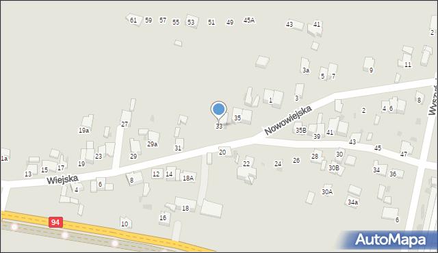 Olkusz, Wiejska, 33, mapa Olkusz